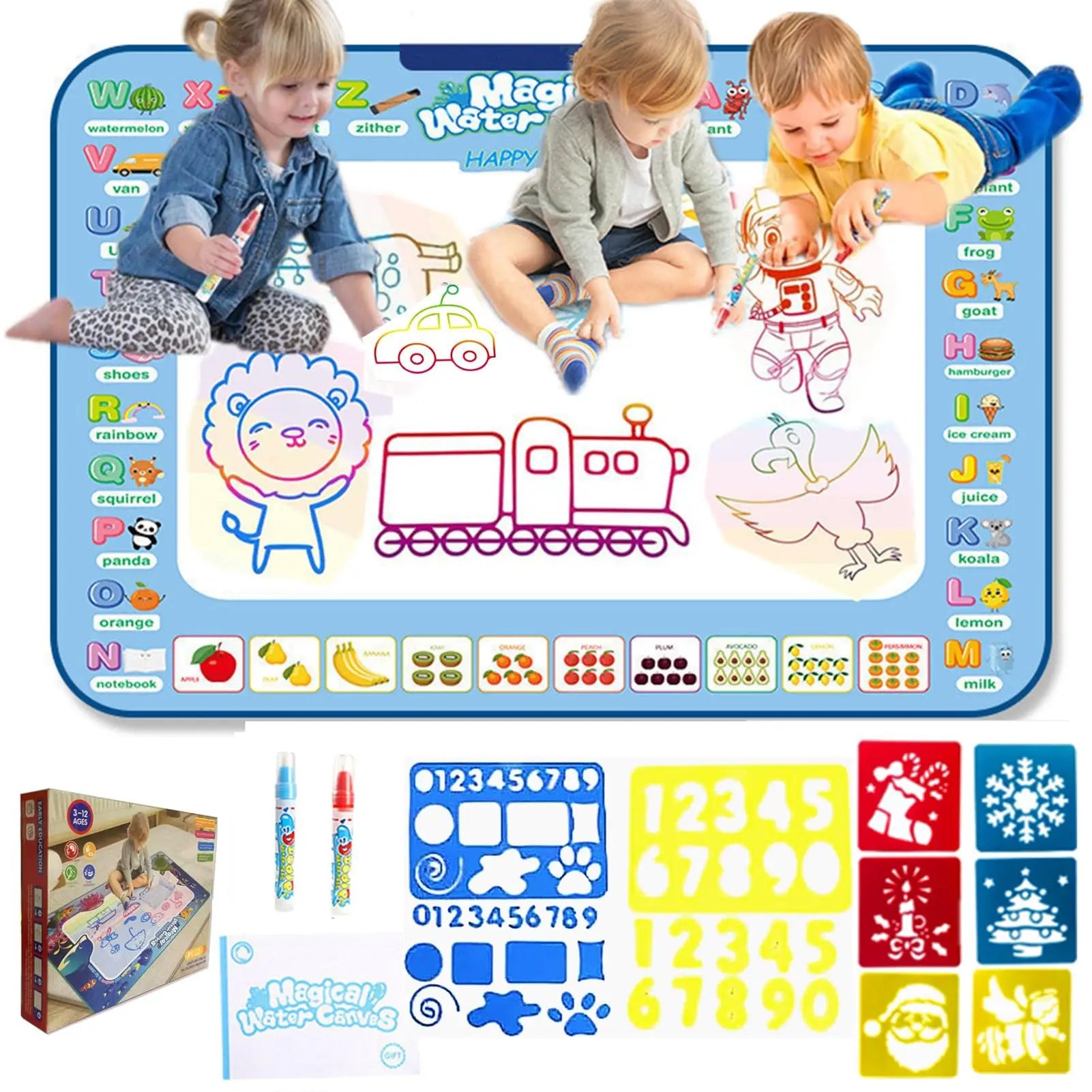 Tapete Mágico de Agua 100x80cm - Juguete Educativo Reutilizable para Niños