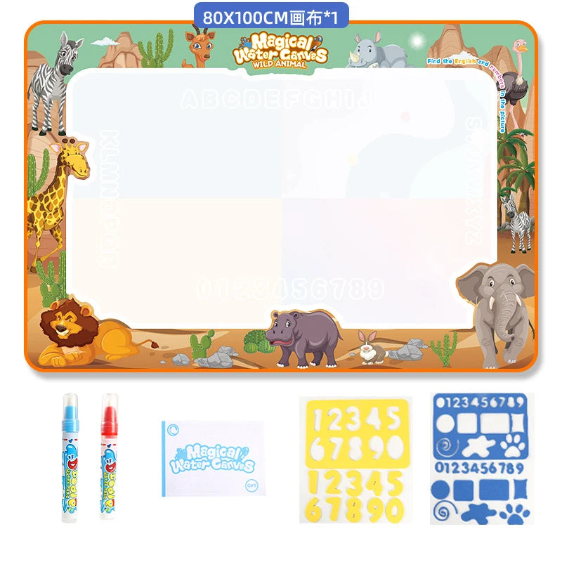 Tapete Mágico de Agua 100x80cm - Juguete Educativo Reutilizable para Niños